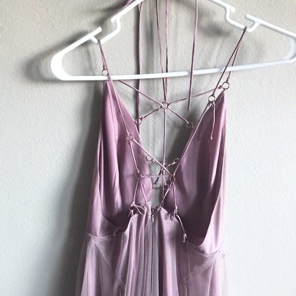 Topshop tulle lace-up prom lavender lace dress - Picture 7 of 8